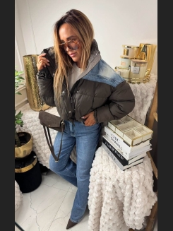 Stylowa kurtka puchowa czekolada & jeans